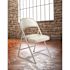 National Public Seating Gray Vinyl Padded Seat Stackable Folding Chair (Set of 4)