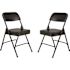 National Public Seating 3200 Series Premium 2 in. Vinyl Upholstered Double Hinge Folding Chair, Black (Pack of 2)