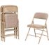 National Public Seating Beige Fabric Seat Stackable Folding Chair (Set of 4)