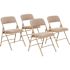 National Public Seating Beige Fabric Seat Stackable Folding Chair (Set of 4)