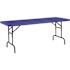 National Public Seating 72 in. Blue Plastic Adjustable Height Folding High Top Table