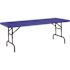 National Public Seating 72 in. Blue Plastic Adjustable Height Folding High Top Table