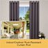 Kenney Weaver 72 in. - 144 in. Adjustable Single Indoor/Outdoor Curtain Rod 1 in. Diameter in Brushed Nickel with Cap Finials