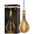 4-Light Brass Hardwire Pendant Fixture W/ PS52 Dimmable Oversized Amber Glass E26 Vintage Edison Incandescent Light Bulb