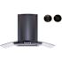Winflo 30 in. Convertible Wall Mount Range Hood in Black with Mesh Filters, Charcoal Filters and Push Button Control