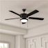PRIVATE BRAND UNBRANDED Trice 52 in. LED Black Ceiling Fan with Light Kit