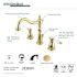 Kingston Brass Victorian 8 in. Widespread 2-Handle Bathroom Faucet in Polished Brass