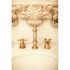 Kingston Brass Victorian Cross 8 in. Widespread 2-Handle Bathroom Faucet in Antique Brass