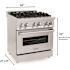 ZLINE Kitchen and Bath 30 in. 4 Burner Dual Fuel Range with Sealed Burners, Electric Convection Oven, and Deep Oven