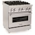 ZLINE Kitchen and Bath 30 in. 4 Burner Dual Fuel Range with Sealed Burners, Electric Convection Oven, and Deep Oven