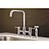 Kingston Brass Modern 2-Handle Bridge Kitchen Faucet with Side Sprayer in Chrome