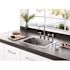 Kingston Brass Modern 2-Handle Bridge Kitchen Faucet with Side Sprayer in Chrome