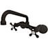 Kingston Brass Low Spout Adjustable Center 2-Handle Wall-Mount Standard Kitchen Faucet in Matte Black