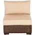 Hampton Bay Commercial Dark Brown Wicker Armless Middle Outdoor Sectional Chair