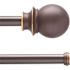 Fast Fit Easy Install Birkin 36 in. - 66 in. Adjustable Double Curtain Rod 5/8 in. Dia., Oil Rubbed Bronze with Finials