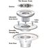 Oatey 3 in. Round Black PVC Shower Drain with 4-3/16 in. Square Stainless Steel Drain Cover