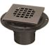 Oatey 3 in. Round Black PVC Shower Drain with 4-3/16 in. Square Stainless Steel Drain Cover