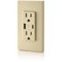 Leviton 15 Amp Decora Tamper-Resistant Duplex Outlet with Type A and C USB Charger, Ivory T5633-I