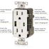 Leviton 15 Amp Decora Tamper-Resistant Duplex Outlet with Type A and C USB Charger, Ivory T5633-I