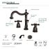 Kingston Brass Victorian Cross 8 in. Widespread 2-Handle Bathroom Faucet in Matte Black