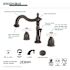 Kingston Brass Victorian Cross 8 in. Widespread 2-Handle Bathroom Faucet in Matte Black with Porcelain Handle
