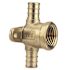 Apollo 1/2 in. Brass PEX-B Barb x PEX-B Barb x Female Pipe Thread Drop-Ear Tee