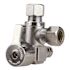 Apollo 1/2 in. Chrome-Plated Brass PEX-B Barb x 3/8 in. Compression Dual Outlet Quarter-Turn Angle Stop Valve