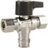 Apollo 1/2 in. Chrome-Plated Brass PEX-A Barb x 3/8 in. Compression Dual Outlet Quarter-Turn Angle Stop Valve