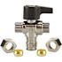 Apollo 1/2 in. Chrome-Plated Brass PEX-A Barb x 3/8 in. Compression Dual Outlet Quarter-Turn Angle Stop Valve