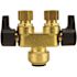 Tectite 1/2 in. Brass Push-To-Connect x 3/8 in. Compression Dual Inline Outlet Dual Shut-Off Quarter-Turn Stop Valve