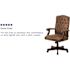 Flash Furniture Brown Derrick Microfiber Tufted Swivel Office Chair with Wood Base, Ergonomic Farmhouse Full-Back Desk Chair