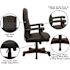 Flash Furniture Martha Washington Faux Leather Swivel Executive Chair in Black Leather with Arms