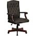 Flash Furniture Martha Washington Faux Leather Swivel Executive Chair in Black Leather with Arms