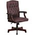 Flash Furniture Martha Washington Faux Leather Swivel Executive Chair in Burgundy Leather with Arms
