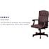 Flash Furniture Martha Washington Faux Leather Swivel Executive Chair in Burgundy Leather with Arms