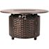 Fire Sense Florence 44 in. x 24 in. Round Aluminum Propane Fire Pit Table in Antique Bronze with Vinyl Cover
