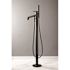 Aqua Eden Modern Single-Handle Claw Foot Freestanding Tub Faucet with Handshower in Matte Black