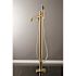 Aqua Eden Modern Single-Handle Claw Foot Freestanding Tub Faucet with Handshower in Brushed Brass