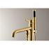 Aqua Eden Modern Single-Handle Claw Foot Freestanding Tub Faucet with Handshower in Brushed Brass