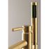 Aqua Eden Modern Single-Handle Claw Foot Freestanding Tub Faucet with Handshower in Brushed Brass