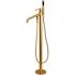 Aqua Eden Modern Single-Handle Claw Foot Freestanding Tub Faucet with Handshower in Brushed Brass