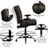 Flash Furniture Faux Leather Adjustable Height Ergonomic Drafting Chair in Black