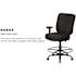 Flash Furniture Faux Leather Adjustable Height Ergonomic Drafting Chair in Black