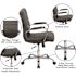 Black/Chrome Vivian Mid-Back Upholstered Desk Chair with Padded Seat and Armrests, Adjustable Height Padded Office Chair