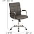 Black/Chrome Vivian Mid-Back Upholstered Desk Chair with Padded Seat and Armrests, Adjustable Height Padded Office Chair