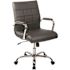 Black/Chrome Vivian Mid-Back Upholstered Desk Chair with Padded Seat and Armrests, Adjustable Height Padded Office Chair