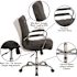 Flash Furniture Whitney Mid-Back Faux Leather Swivel Ergonomic Executive Office Chair in Black