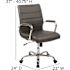 Flash Furniture Whitney Mid-Back Faux Leather Swivel Ergonomic Executive Office Chair in Black