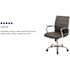 Flash Furniture Whitney Mid-Back Faux Leather Swivel Ergonomic Executive Office Chair in Black