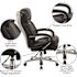 Black Hercules Series Leather Soft Swivel Office Chair with Loop Arms, Ergonomic Padded High-Back Executive Chair